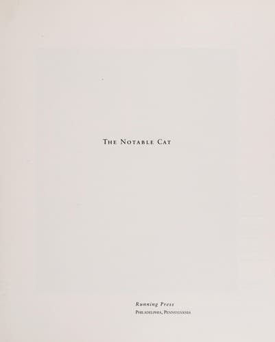 Tapa de The Notable Cat/a Personal Journal With Illustrations
