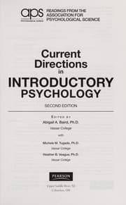 Tapa de Current directions in introductory psychology