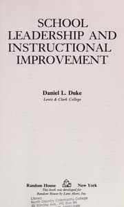 Tapa de School Leadership and Instructional Improvement