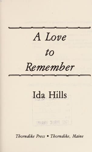 Tapa de A love to remember