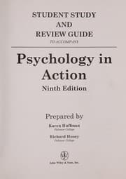 Tapa de Student study and review guide to accompany Psychology in action, ninth edition