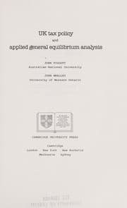 Tapa de UK tax policy and applied general equilibrium analysis