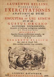 Tapa de Exercitationes anatomicae duae de structura et usu renum ut et de gustus organo novissime deprehenso ... Accedunt quaedam renum monstrosorum exempla ex medicorum celebrium scriptis collecta per Gerardum Blasium