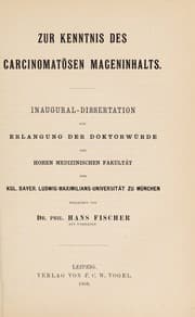 Tapa de Zur Kenntnis des carcinomatösen Mageninhalts ...