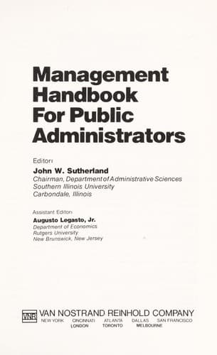 Tapa de Management handbook for public administrators
