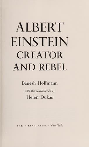 Tapa de Albert Einstein, creator and rebel
