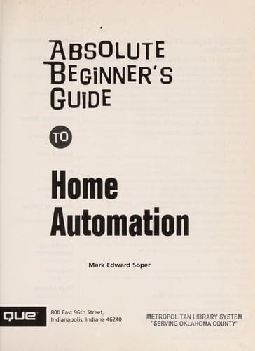 Tapa de Absolute beginner's guide to home automation