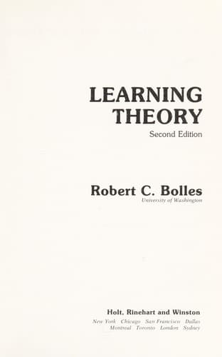 Tapa de Learning theory