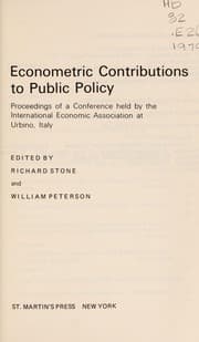 Tapa de Econometric contributions to public policy