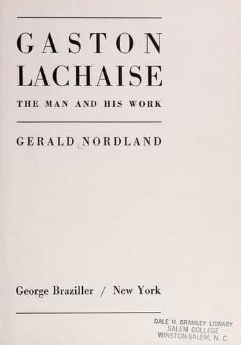 Tapa de Gaston Lachaise
