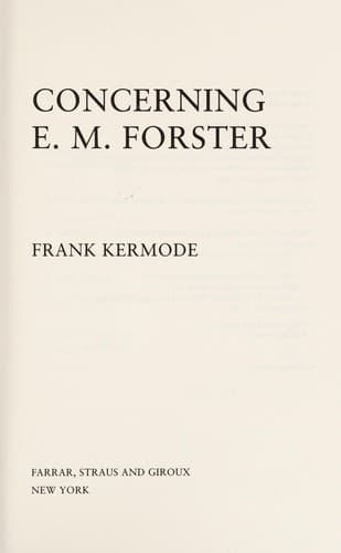 Tapa de Concerning E.M. Forster