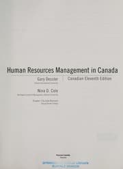 Tapa de Human resources management in Canada