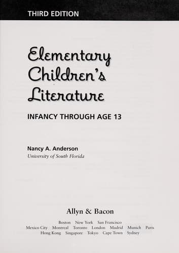 Tapa de Elementary children's literature