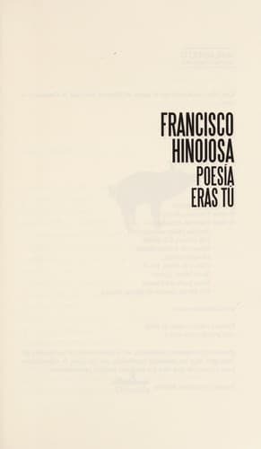 Tapa de Poesia eras tu