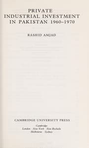 Tapa de Private industrial investment in Pakistan 1960-1970