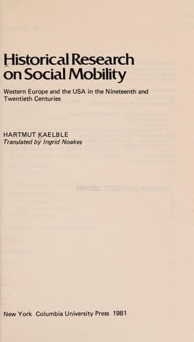 Tapa de Historical research on social mobility