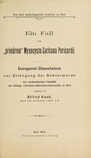 Tapa de Ein Fall von "primärem" Myxocysto-Sarkoma Pericardii ...