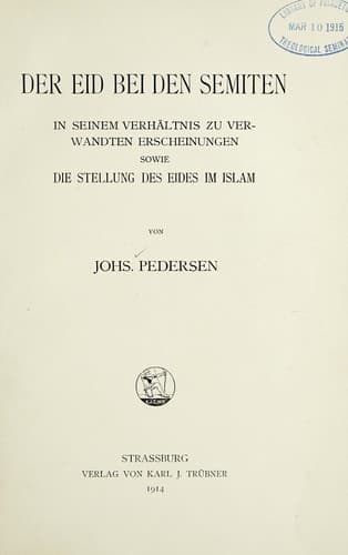 Tapa de Der eid bei den Semiten