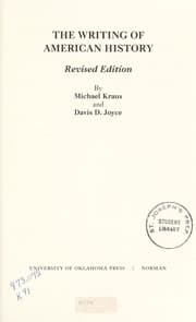 Tapa de The writing of American history