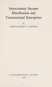 Tapa de Intercountry income distribution and transnational enterprises