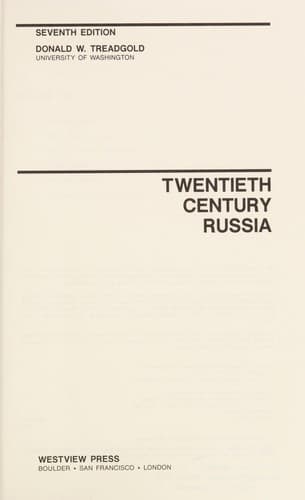 Tapa de Twentieth century Russia