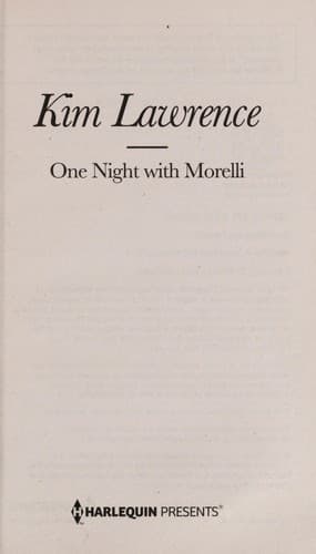 Tapa de One night With Morelli
