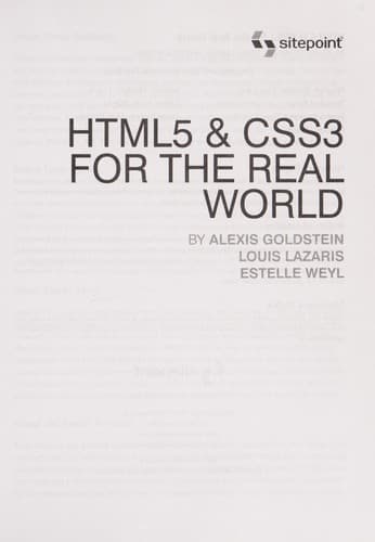 Tapa de HTML5 and CSS3 for the Real World