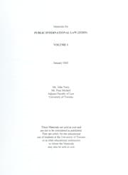 Tapa de Materials for public international law (252HS)