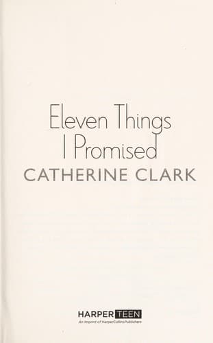 Tapa de Eleven things I promised