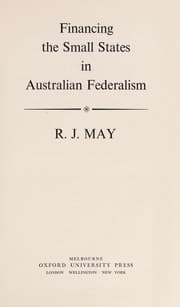 Tapa de Financing the small states in Australian federalism