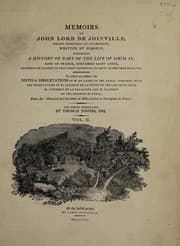 Tapa de Memoirs of John lord de Joinville, grand seneschal of Champagne