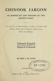 Tapa de Chinook jargon, as spoken by the Indians of the Pacific Coast