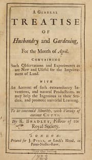Tapa de A general treatise of husbandry and gardening for the month of April [-March, i.e. 1721-22]