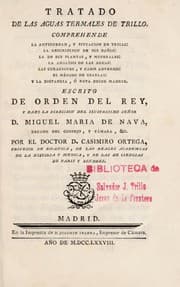 Tapa de Tratado de las aguas termales de Trillo