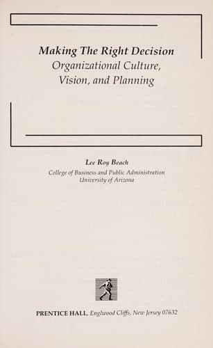 Tapa de Making the Right Decision