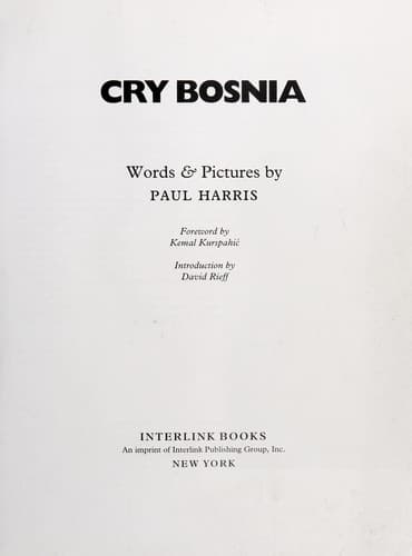 Tapa de Cry Bosnia