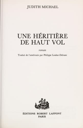 Tapa de Une héritière de haut vol