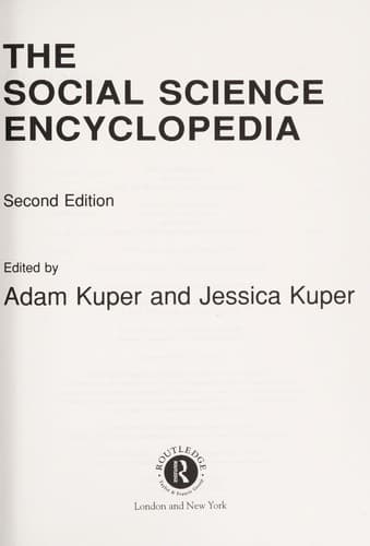 Tapa de The social science encyclopedia