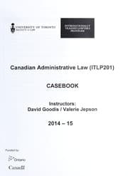 Tapa de Canadian administrative law (ITLP201)