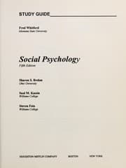 Tapa de Social Psychology - Study Guide ONLY