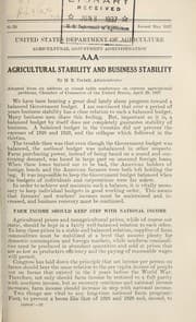 Tapa de Agricultural stability and business stability