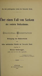 Tapa de Über einen Fall von Sarkom des vordern Mediastinums ...