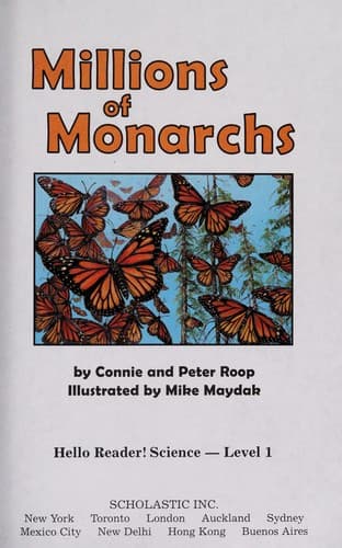 Tapa de Millions of Monarchs (Hello Reader!: Level 1: Science)