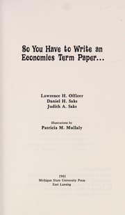 Tapa de So you have to write an economics term paper ..