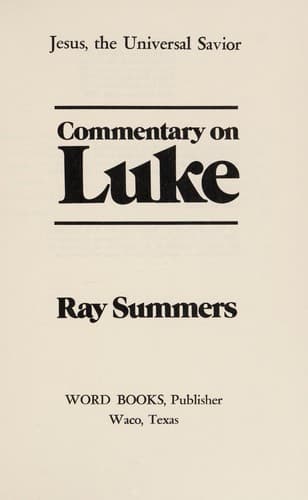 Tapa de Commentary on Luke