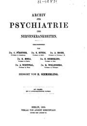 Tapa de Archiv fuer psychiatrie und nervenkrankheiten