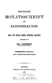 Tapa de Deutsche monatsschrift fuer zahnheilkunde