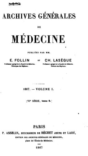 Tapa de Archives generales de medecine