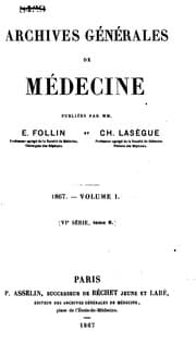 Tapa de Archives generales de medecine