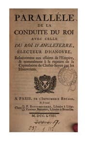 Tapa de Paralléle de la conduite du roi avec celle du roi d'Angleterre ... relativement aux affaires de ...